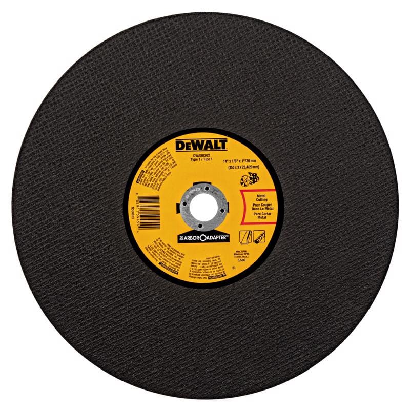 Dewalt DWA8030X 14 in. D X 20 mm X 1/8 in. thick Aluminum Oxide Cut-Off Wheel 1 pk