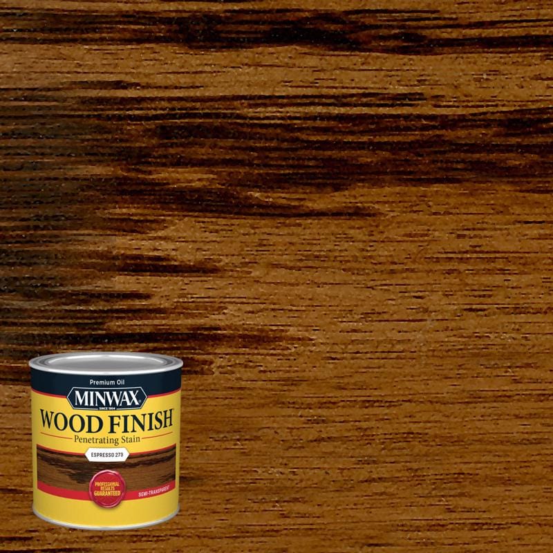 Minwax 227634444 Wood Finish Semi-Transparent Espresso Oil-Based Penetrating Wood Stain 1/2 pt