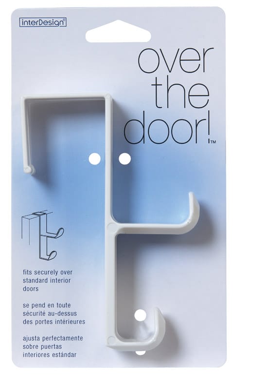 Idesign 16101 5-1/2 in. L White Plastic Medium Over-the-Door Double Hook 1 pk