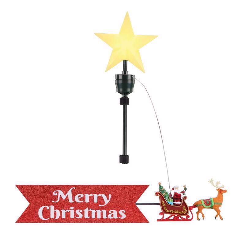 MR. Christmas 49355AC LED Santa In Sleigh Animated Tree Topper 24 in.