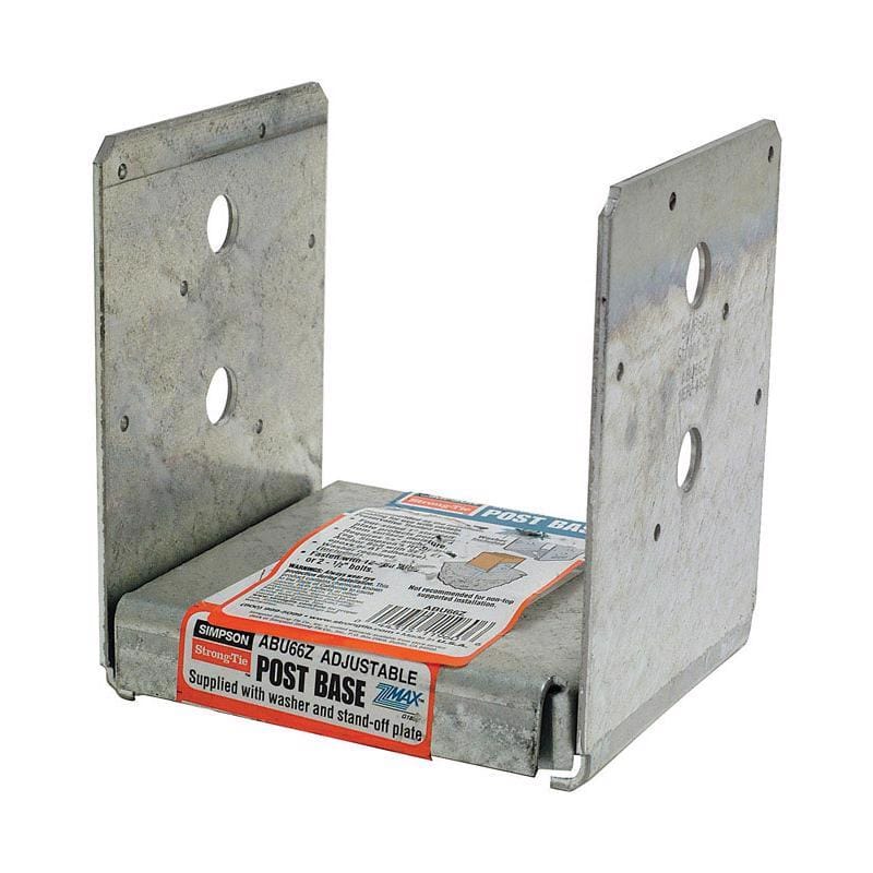 Simpson Strong-Tie ABU66Z ZMax 3.13 in. H X 5.5 in. W 12 Ga. Galvanized Steel Post Base