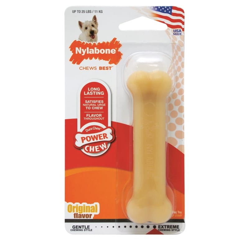 Nylabone NR102PR Dura Chew For Dog Brown Nylon Bone Chew Dog Toy Regular 1 pk