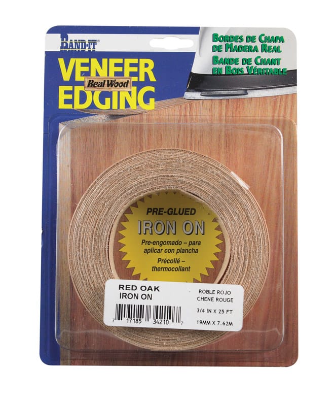Band-It 34210 0.75 in. W X 25 ft. L Prefinished Red Oak Wood Veneer Edge Banding