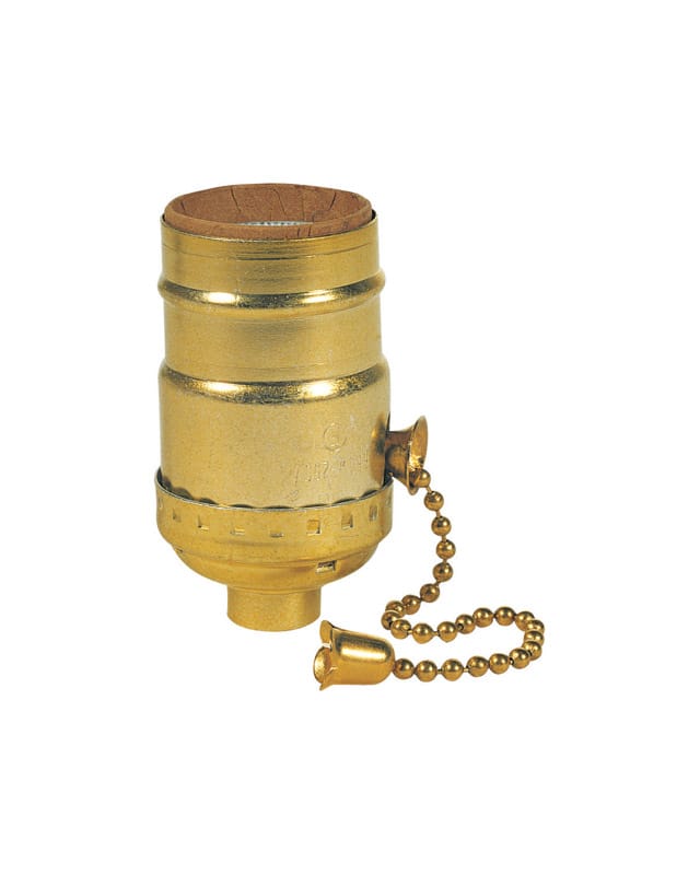 Westinghouse 7043100 Brass Medium Base Pull Chain Socket 1 pk