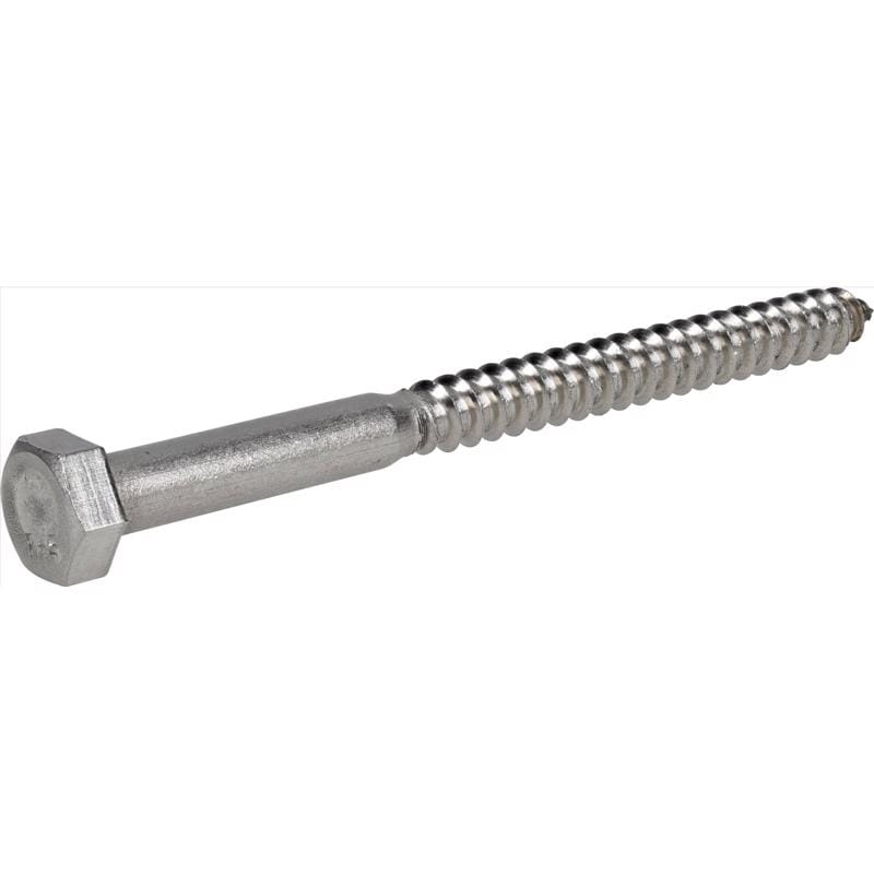 Hillman 0832046 5/16 in. X 4 in. L Hex Stainless Steel Lag Screw 25 pk