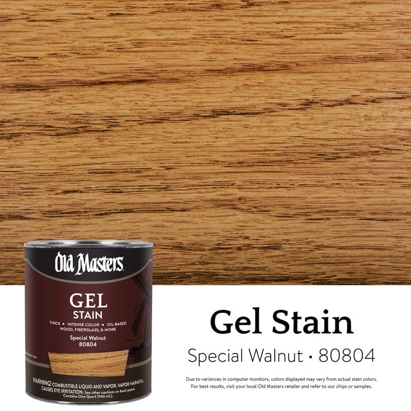 Old Masters 80804 Semi-Transparent Special Walnut Oil-Based Alkyd Gel Stain 1 qt