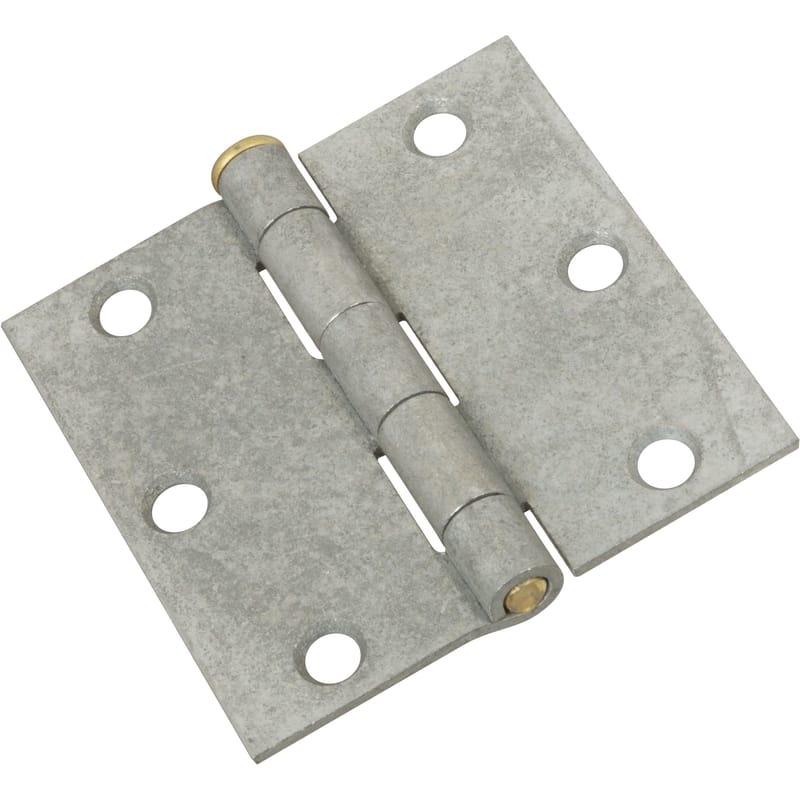 National Hardware N208-835 3 in. W X 3 in. L Galvanized Silver Steel Broad Hinge 2 pk