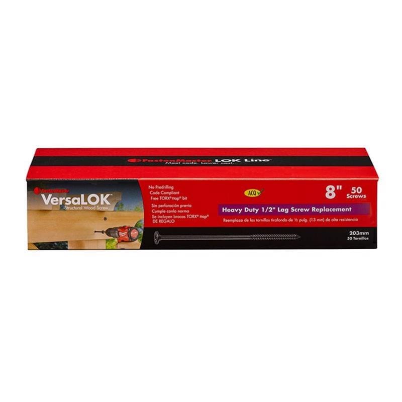 The Fasten Master Versalok FMVLOK008-50 FastenMaster VersaLOK 8 in. L Torx Ttap Galvanized Coarse Structural Wood Screws 50 pk