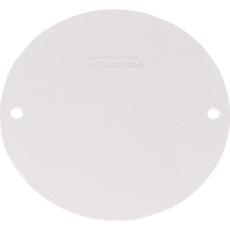 Sigma Engineered Solutions 14241WH Round Stamped Steel 4.13 in. H X 4.13 in. W Flat Box Cover
