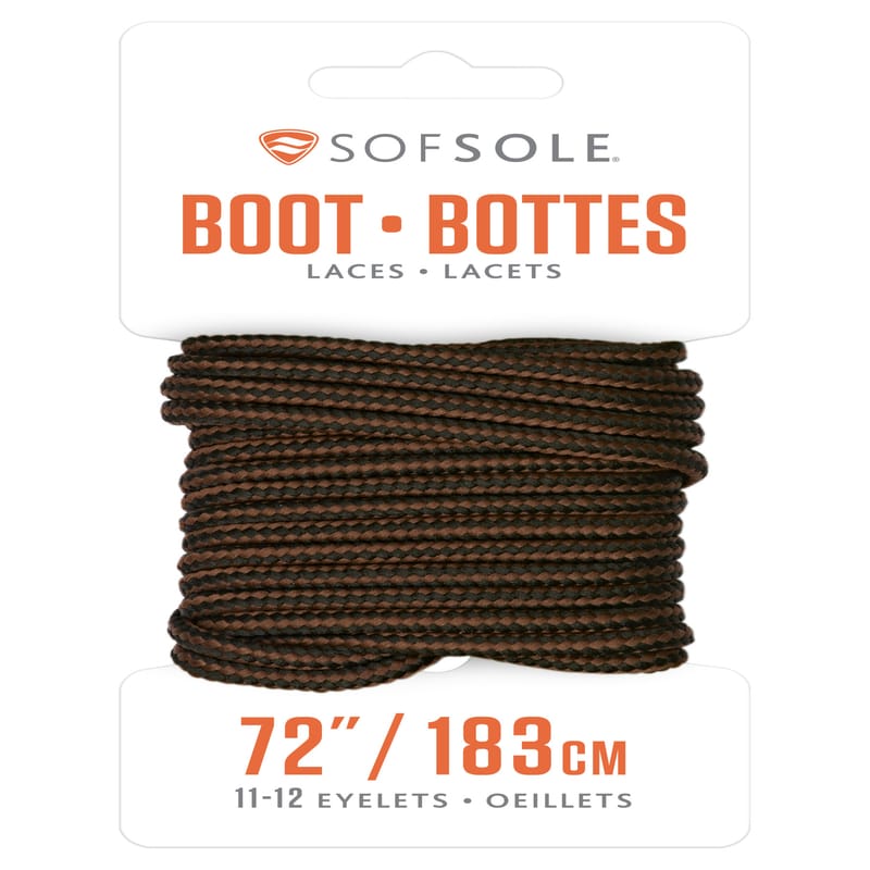 Sof Sole 84726 72 in. Black-Brown Boot Laces