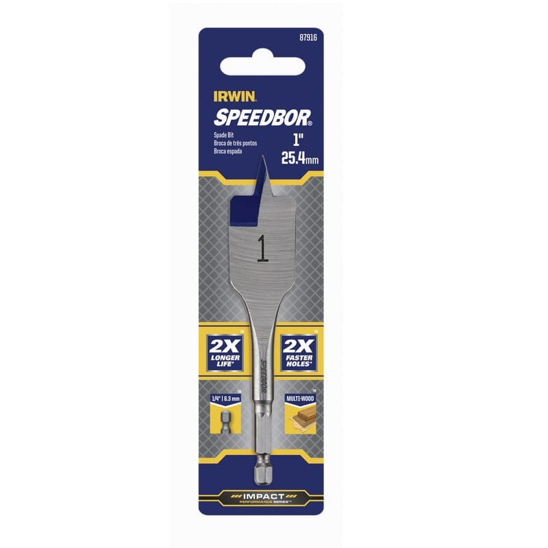 Irwin 87916 Speedbor 1 in. X 4 in. L Carbon Steel Wood Boring Bit Quick-Change Hex Shank 1 pc
