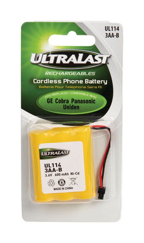 Ultralast 3AA-B Ni-Cad AA 3.6 V 0.6 mAh Cordless Phone Battery 3AA-B 1 pk
