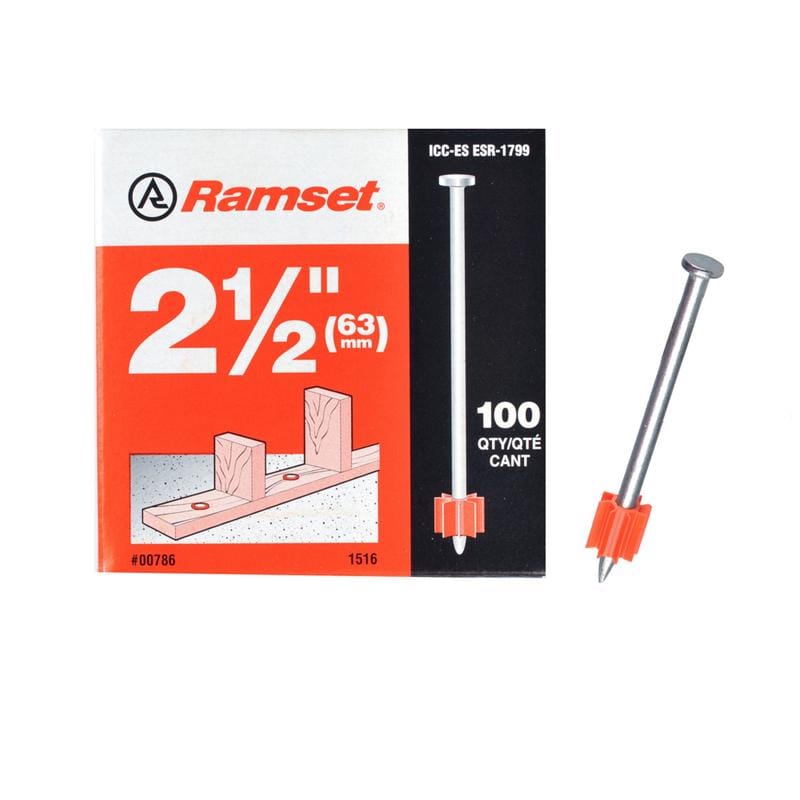 Ramset 00786 .3 in. D X 2-1/2 in. L Steel Flat Head Drive Pin 100 pk
