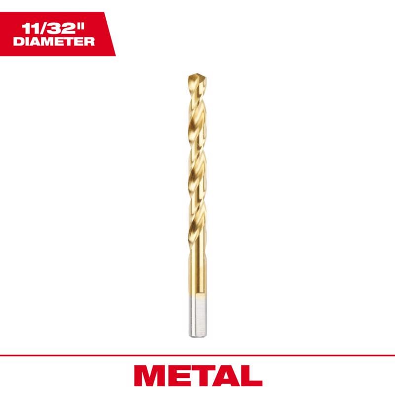 Milwaukee 48-89-2219 Thunderbolt 11/32 in. X 4-3/4 in. L Titanium Drill Bit 3-Flat Shank 1 pc