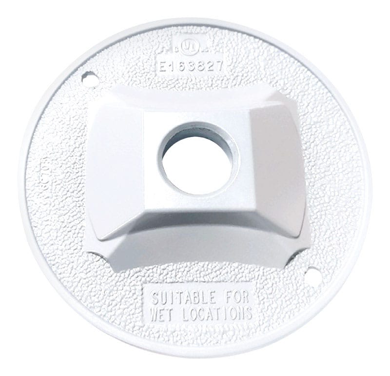 Sigma Engineered Solutions 14381WH Round Die-Cast Metal 4.13 in. H X 4.13 in. W Lampholder Cover