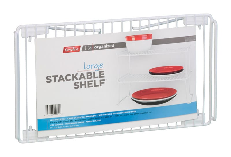 Grayline 44062-12 Life Organized 6 in. H X 9 in. W X 17 in. L PE Coated White Stackable Shelf