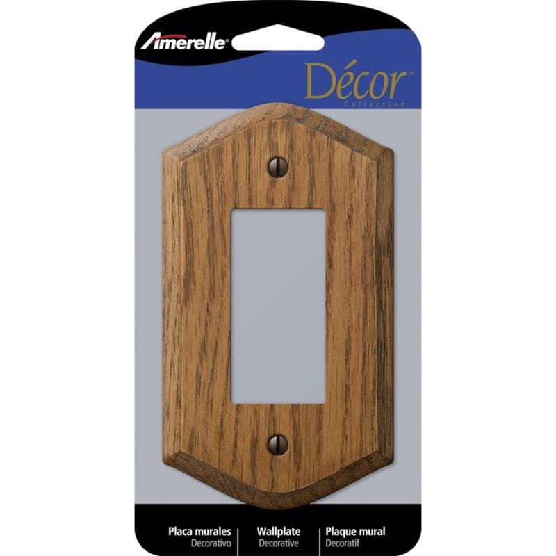 Amerelle 701R Country Brown 1 gang Wood Decorator Wall Plate 1 pk