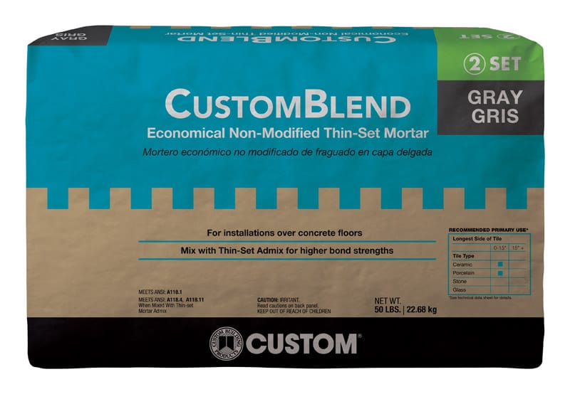 Custom Building Products CBTSG50 Gray Thin-Set Mortar 50 lb