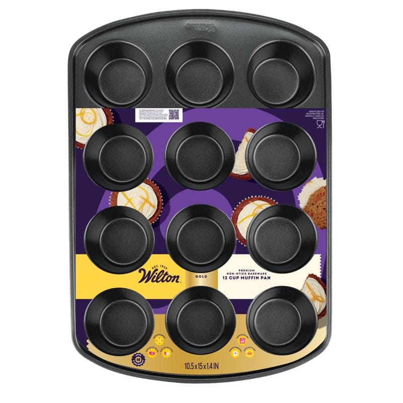 Wilton 191011470 Gold 15 in. W X 11 in. L Muffin Pan Gray 1 pc