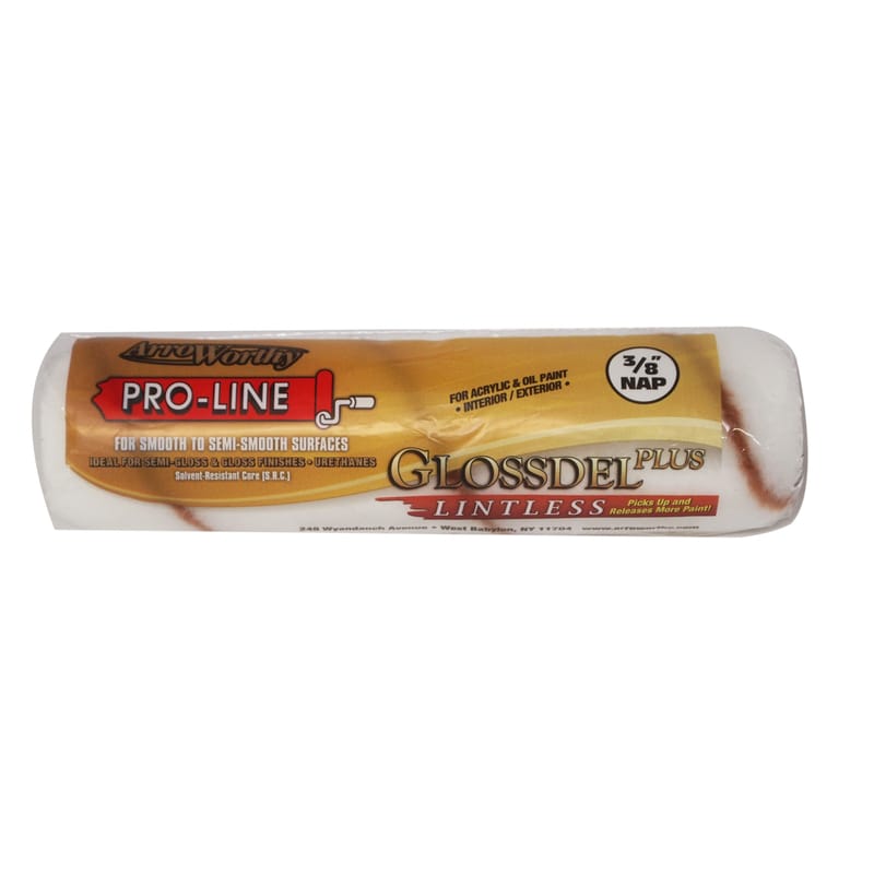 ArroWorthy 9GLP3 0900 Glossdel Plus Woven 9 in. W X 3/8 in. Regular Paint Roller Cover 1 pk