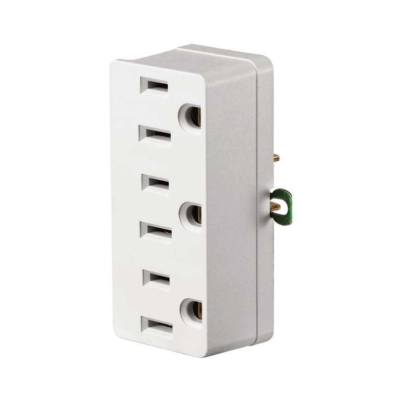 Leviton C22-00698-00W Polarized 3 outlets Outlet Adapter 1 pk