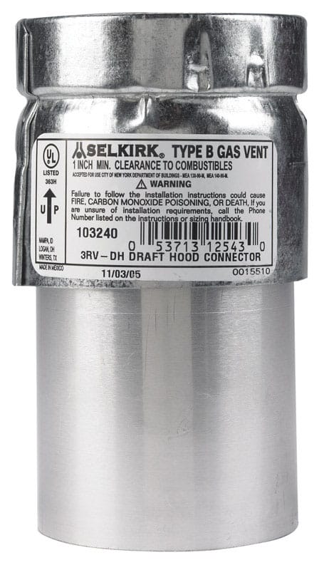 Selkirk 103240 Adjustable 3 in. D Aluminum/Galvanized Steel Draft Hood Connector