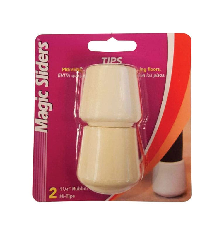 Magic Sliders 94622 Rubber Leg Tip White Round 1-1/4 in. W 2 pk