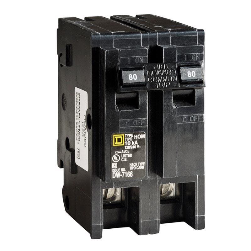 Square D HOM280CP HomeLine 80 amps Plug In 2-Pole Circuit Breaker