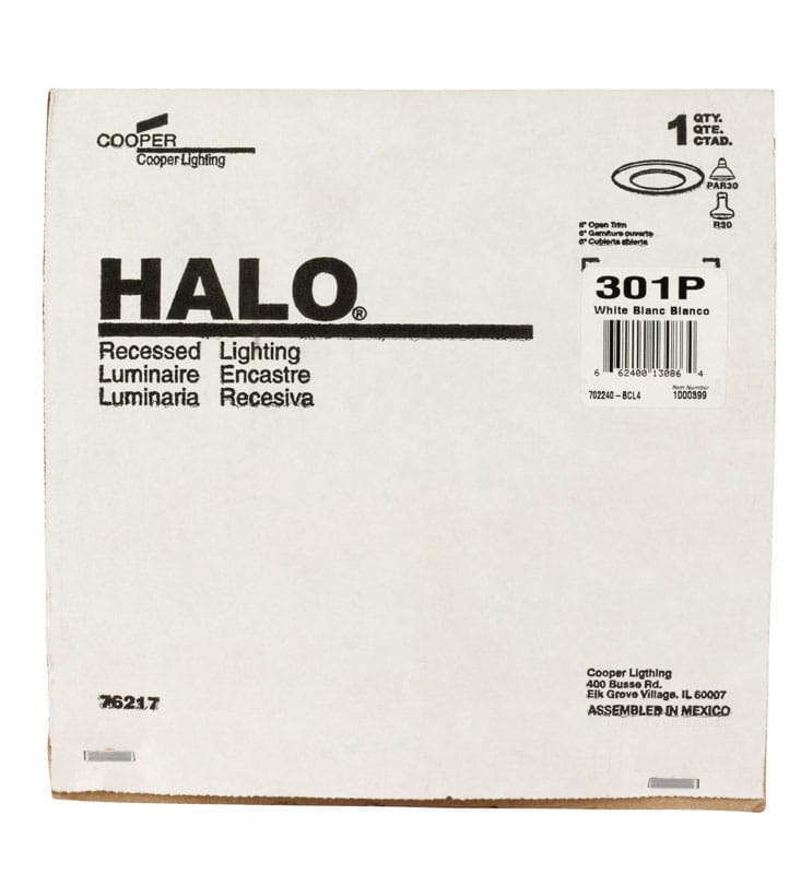 Halo 301P Matte White 6 in. W Metal Incandescent Open Trim 75 W