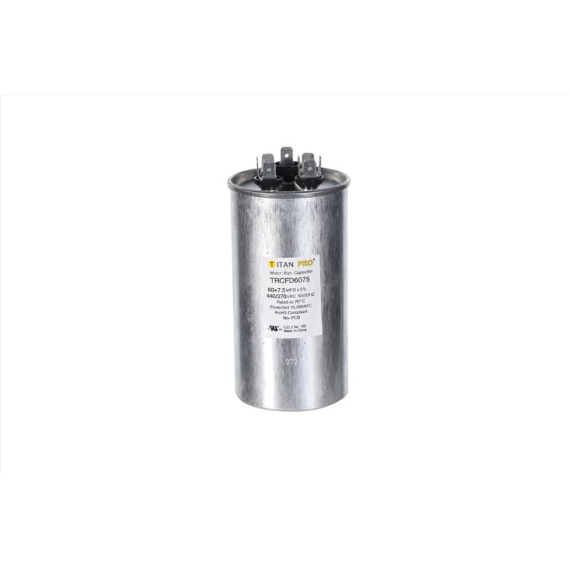 Titan Pro TRCFD6075 60+7.5 MFD 440 V Round Run Capacitor