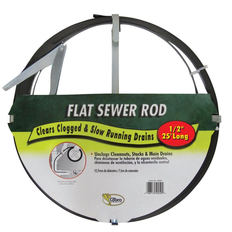 Cobra 50250 25 ft. L Flat Steel Sewer Rod