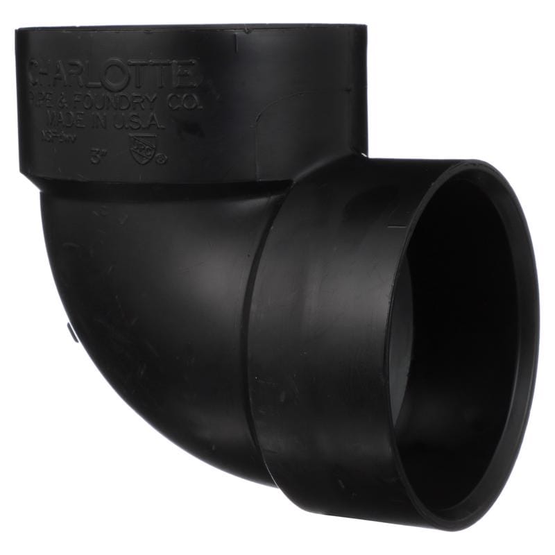 Charlotte Pipe ABS003311000 3 in. Hub X 3 in. D Hub ABS Elbow