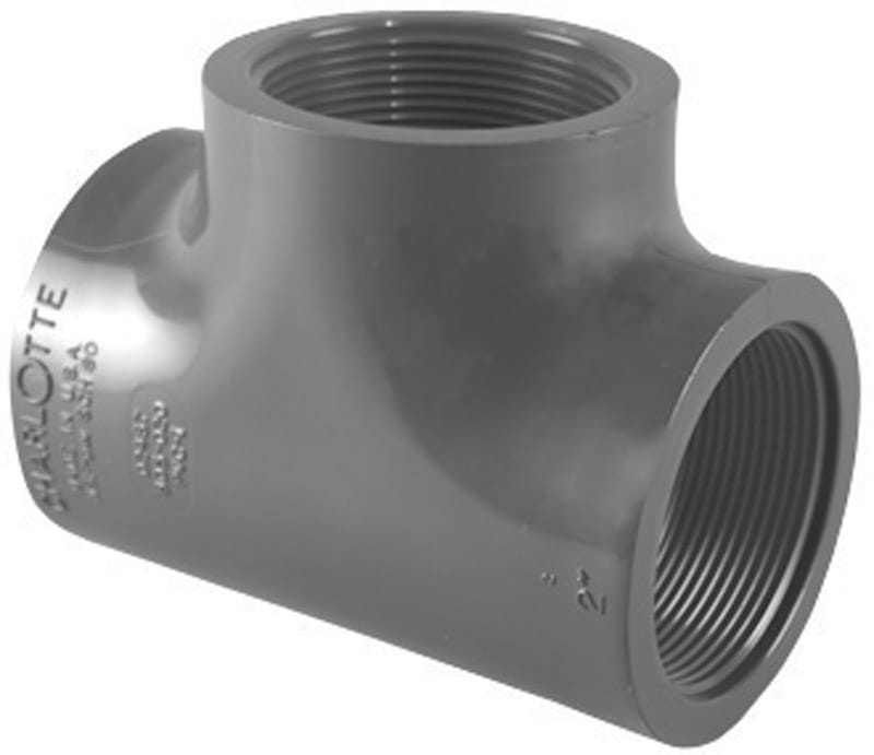 Charlotte Pipe PVC 08402 2000 Schedule 80 2 in. FPT X 2 in. D FPT PVC Tee 1 pk