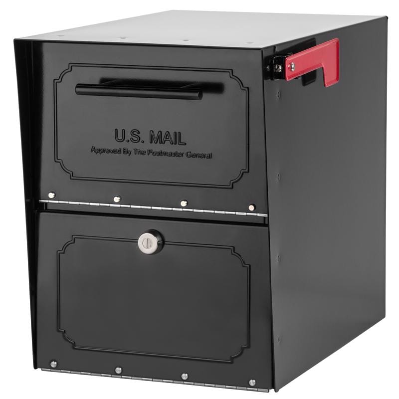 Architectural Mailboxes 6200B-10 Oasis Classic Classic Galvanized Steel Post Mount Black Mailbox
