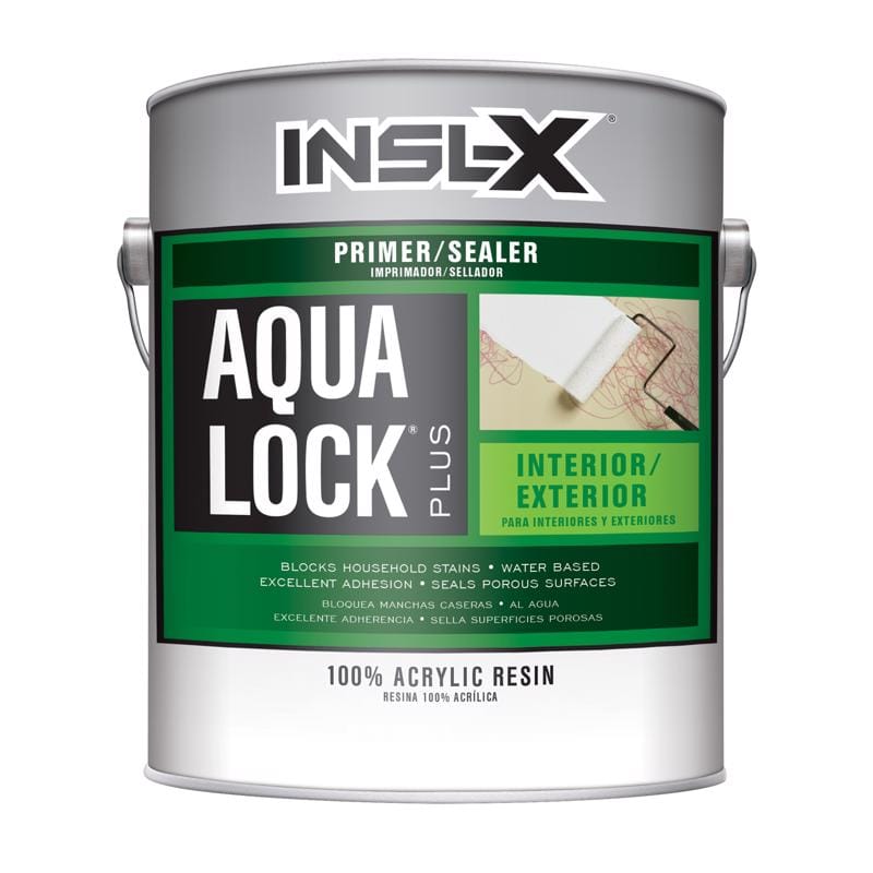 Insl-X AQ0400099-01 Aqua Lock Plus White Flat Water-Based Acrylic Primer and Sealer 1 gal