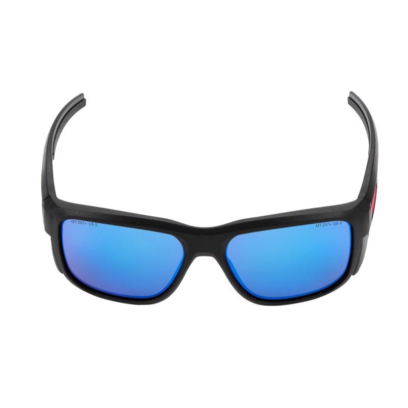 Milwaukee 48-73-2510 Full Frame Safety Glasses Blue Mirror Lens Black Frame 1 pair