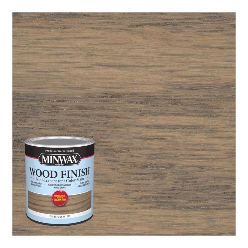 Minwax 108200000 Wood Finish Water-Based Semi-Transparent Classic Gray Wood Stain 1 qt
