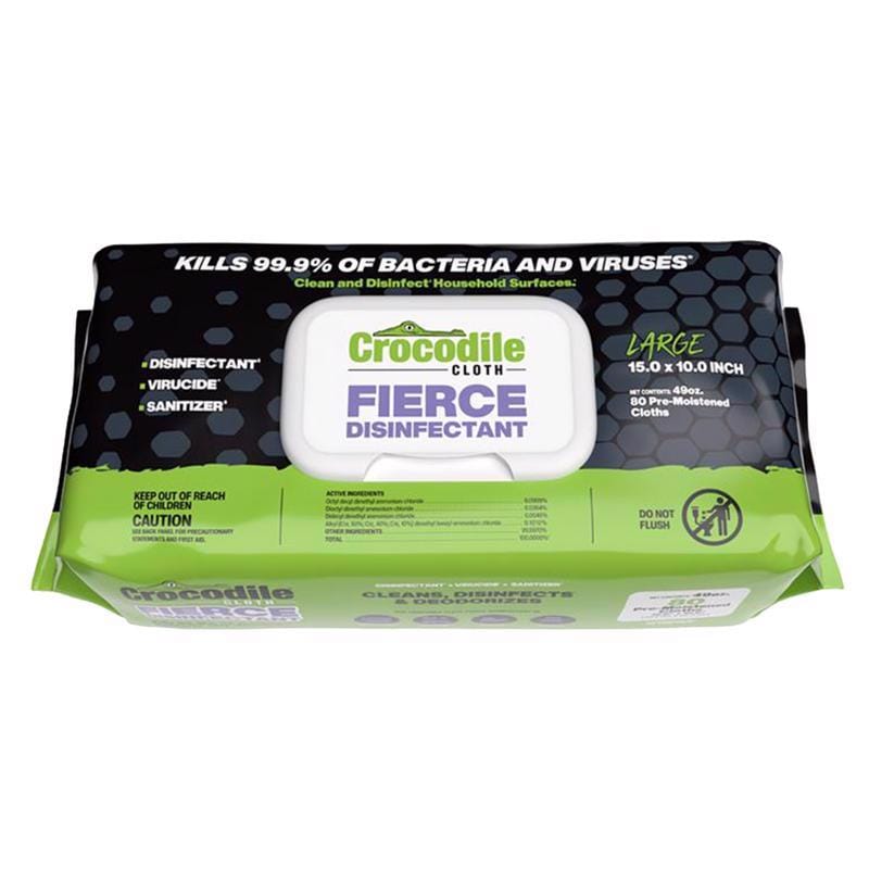 Crocodile Cloth 9190-080 Fierce Disinfecting Wipes 15 in. W X 10 in. L 80 wipes 1 pk