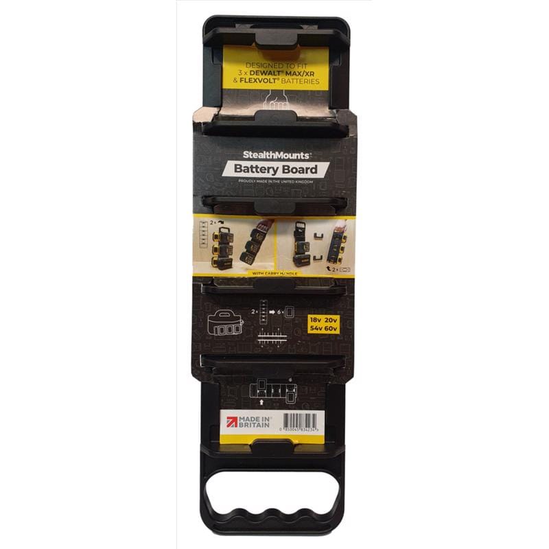 Stealthmounts BD-DW20-H-1 DeWalt MAX/XR and FlexVolt Battery Rack Black