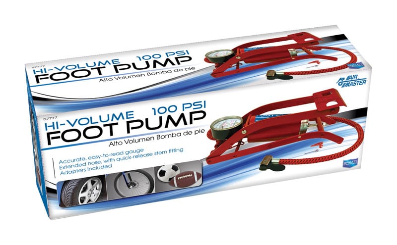 Custom Accessories 57777 100 psi Foot Pump For Bicycle Tires