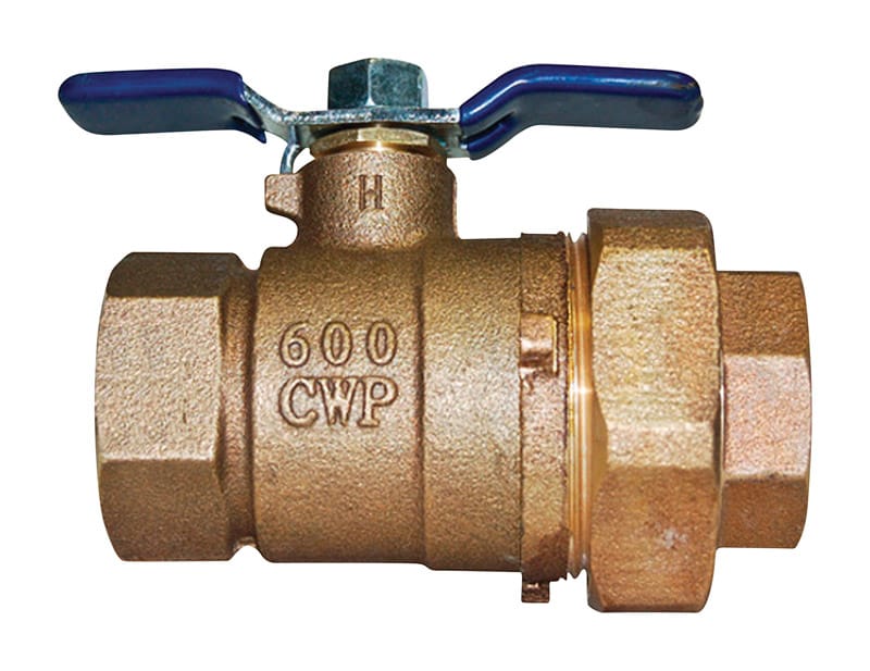 Watts 781289LL 1 in. Brass FIP Union Ball Valve Full Port Lever