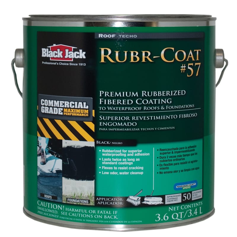 Black Jack 6080-9-34 Rubr-Coat #57 Gloss Black Rubber Roof Coating 1 gal