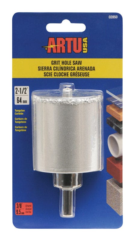 Artu 02850 2-1/2 in. Carbide Grit 4-1/2 in. L X 3/8 in. D Hole Saw Arbor Included