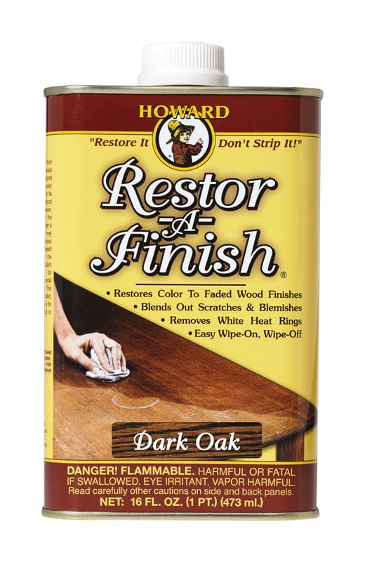 Howard RF7016 Restor-A-Finish Semi-Transparent Dark Oak Oil-Based Wood Restorer 1 pt