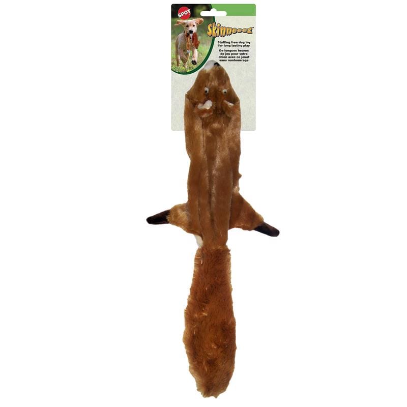 Spot 5368 Skinneeez For Dog Brown Plush Squirrel Dog Toy Medium