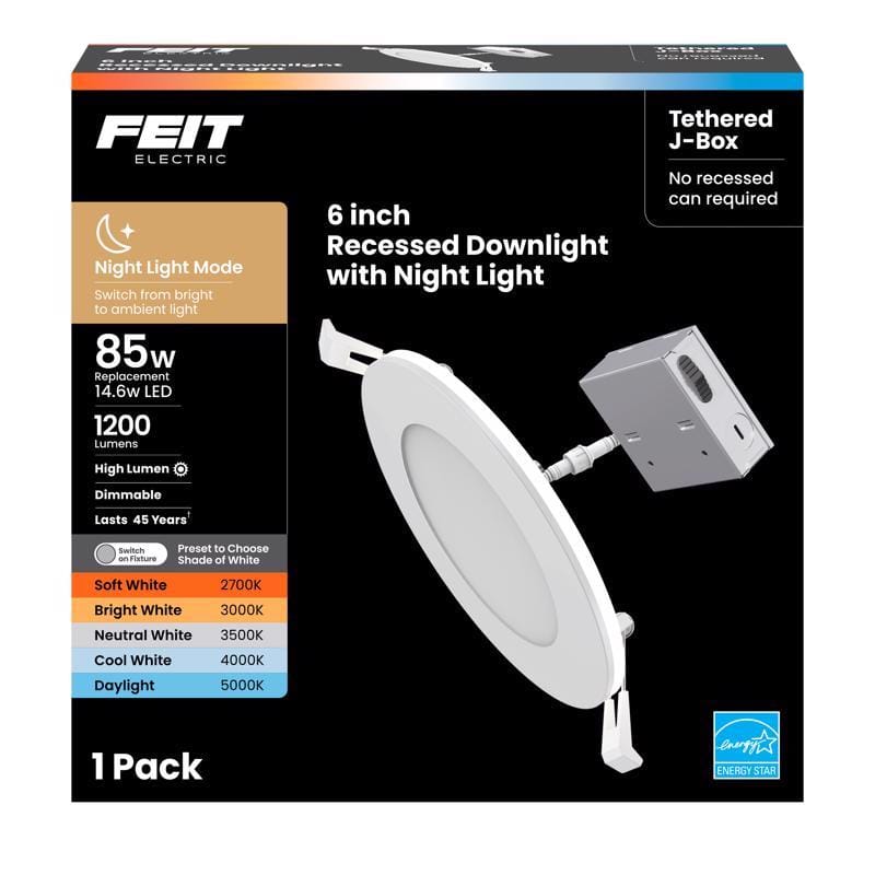 Feit LED6XHONL5CCTCA LED Retrofits White 7 in. W Aluminum LED Canless Recessed Downlight 14.6 W
