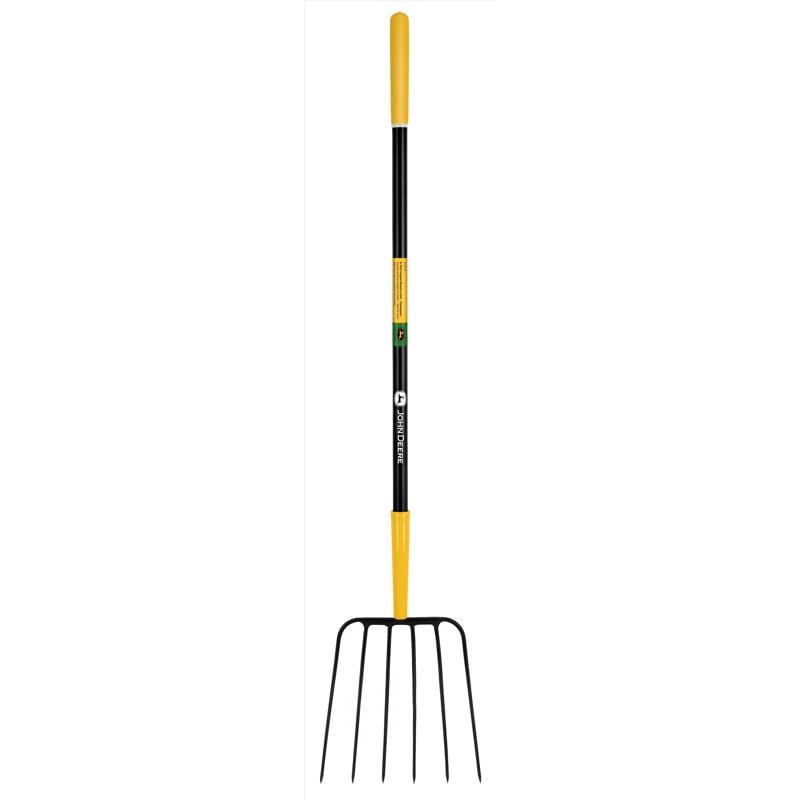 John Deere BPJ-6F-JD 6 Tine Steel Manure Fork 48 in. Fiberglass Handle