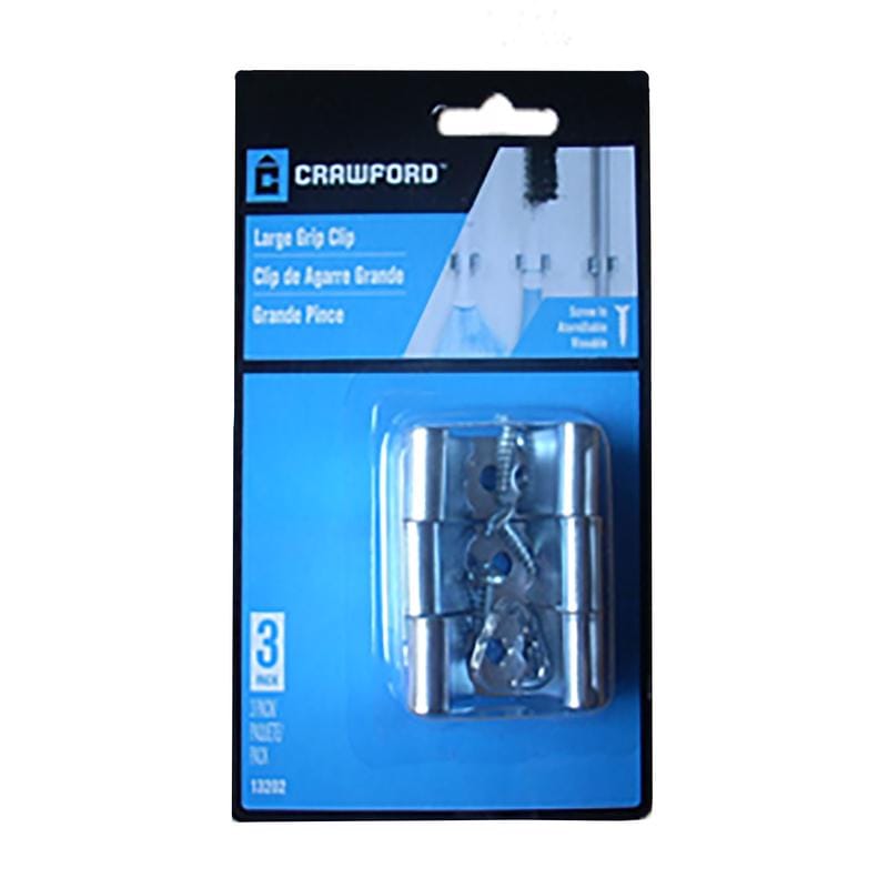 Crawford 13202 Zinc-Plated Silver Steel Grip Clip For 5-3/4 3 pk