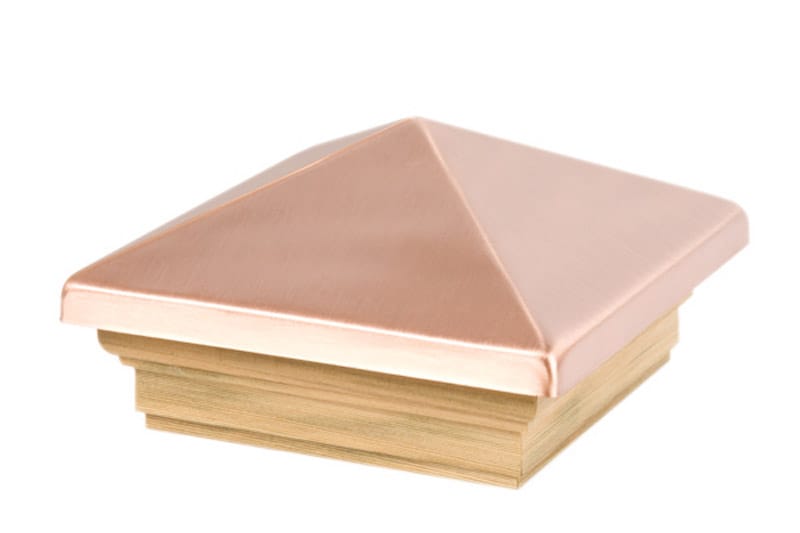 Waddell 220 4 in. H X 4 in. L Prefinished Brown Pine/Copper Exterior Post Top