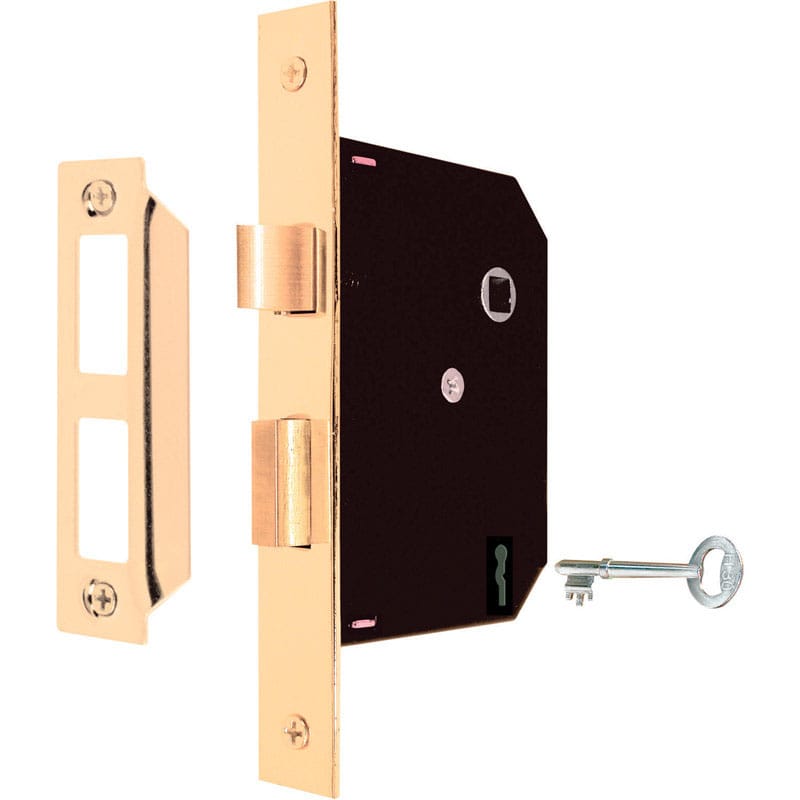 Prime-Line E2294 Security Bright Brass Mortise Replacement Lock Assembly 1-3/4 in.